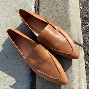 Madewell The Frances Skimmer in Leather Color English Saddle Size 11 Used